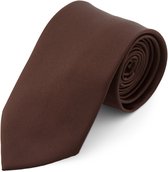 Extra Lange Donkerbruine Basic Stropdas van 8 cm