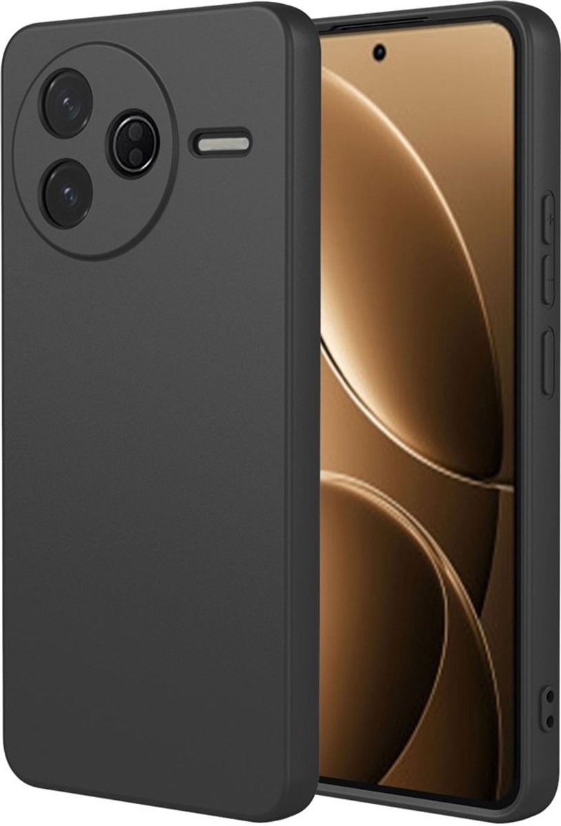 Hoesje geschikt voor Xiaomi Poco F7 Pro - Phonesta Soft Silk Silicone Back Cover - Zwart