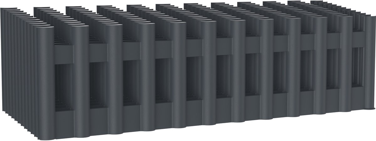 Aufun Gazonranden Tuinrand Bloembedrand 43 x 12 cm - 12 Stuks - Kunststof Bloembedrand - Bloembedrand in Houtimitaties - Antraciet