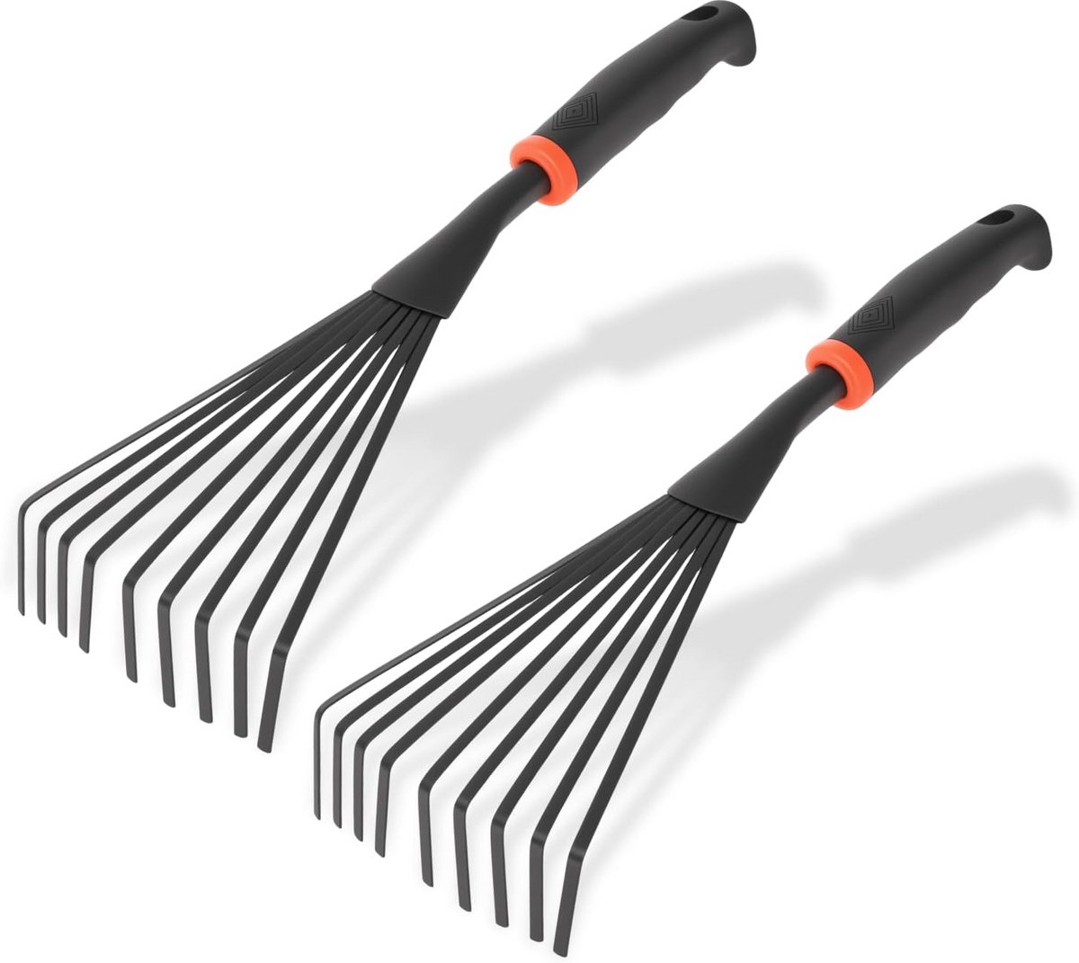 Set van 2 Kleine Tuinharken van Gelegeerd Staal voor Losmaken Grond en Mulch
