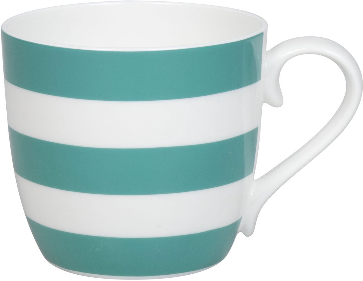 Könitz mok Stripes - Jadegreen, beker, bone china, groen, 425 ml, 11 2 057 2829
