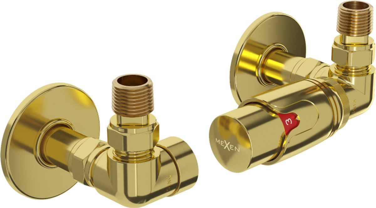 Mexen G00 axiale thermostaatset met R-bekleding, goud - W903-900-904-50