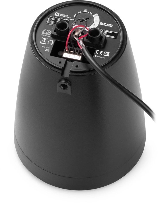 Power Dynamics Purity4B - Premium 2-weg hangluidspreker - Pendel speaker 100V - 4 Inch - Zwart — afbeelding 5