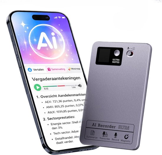 Topmelon AI Voice Recorder - Slimme Spraakrecorder met AI - €139,99