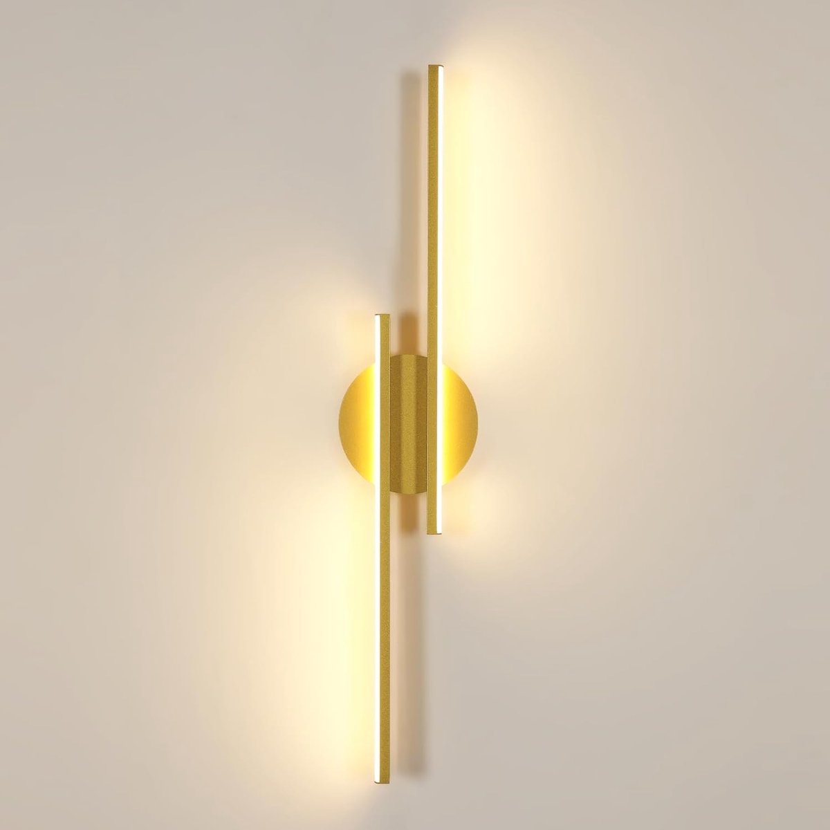 Haobosic LED Wandlamp - Goud I-vorm 60cm - 24W Warmwit (3000K)