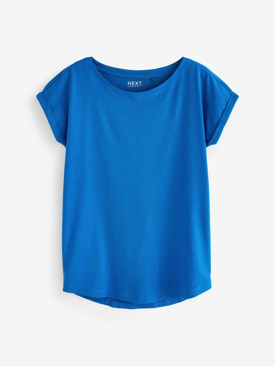 Next - Dames - T-shirt met kapmouwtjes - Blauw