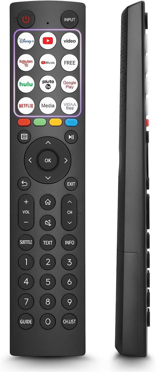 TV Afstandsbediening - Universele Bediening - Smart TV Bediening - Ergonomisch Ontwerp - Zwart