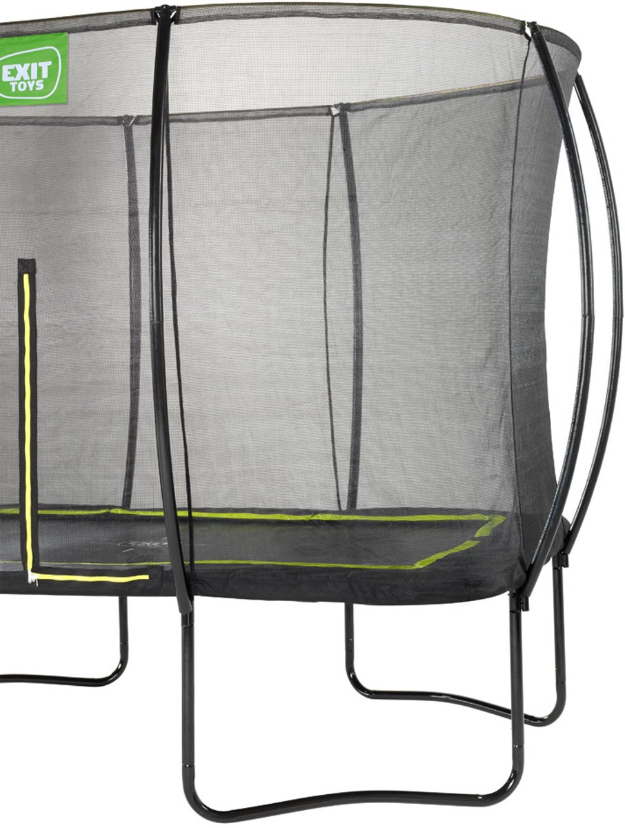 EXIT Silhouette Trampoline Rechthoek 244x366cm met Veiligheidsnet - Op Poten - Zwart