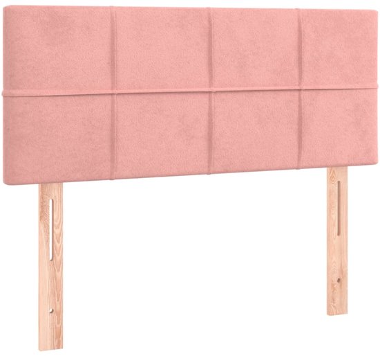 vidaXL - Sommier tapissier - avec - matelas - velours - rose - 90x190 - cm