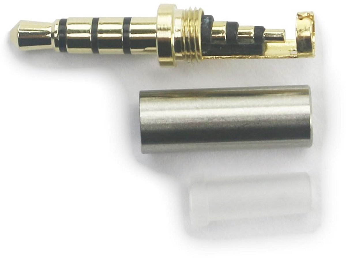 Hoofdtelefoon Jack Plug - Audio Connector - Reparatie Kabel - 4 Polen TRRS - 35 mm - Metaal