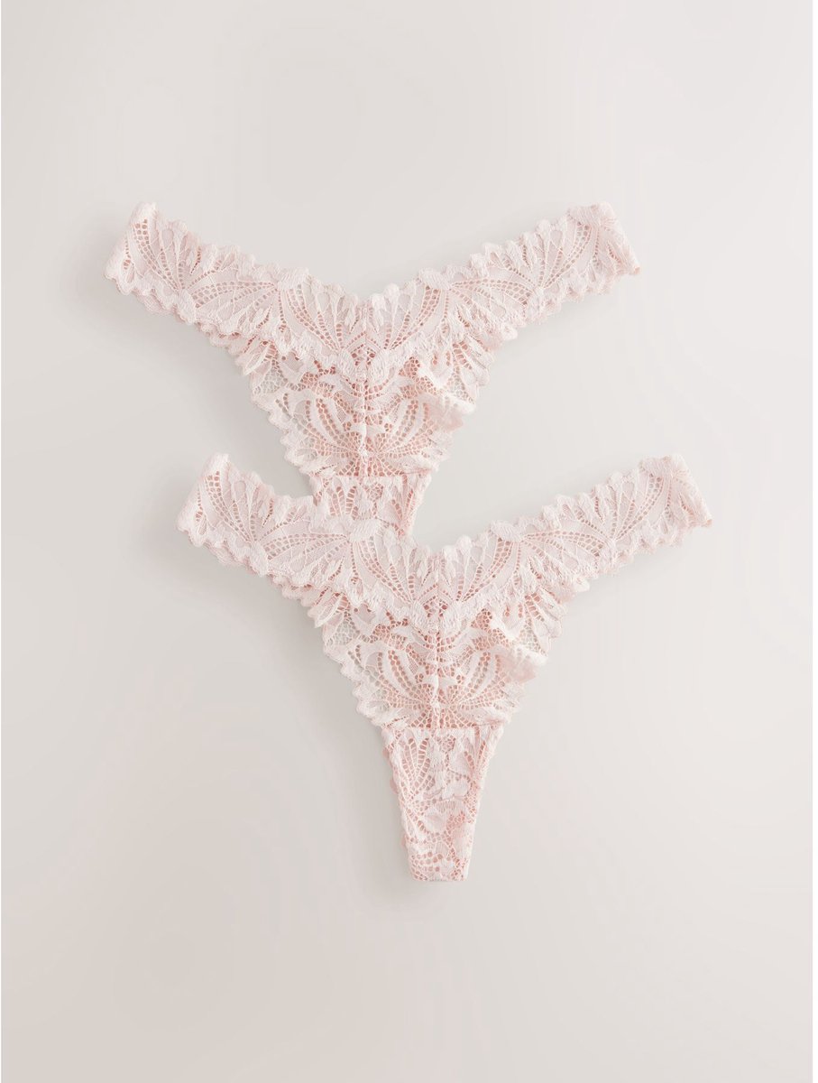 Next - Dames - Set van 2 kanten ultiem comfort strings - Roze