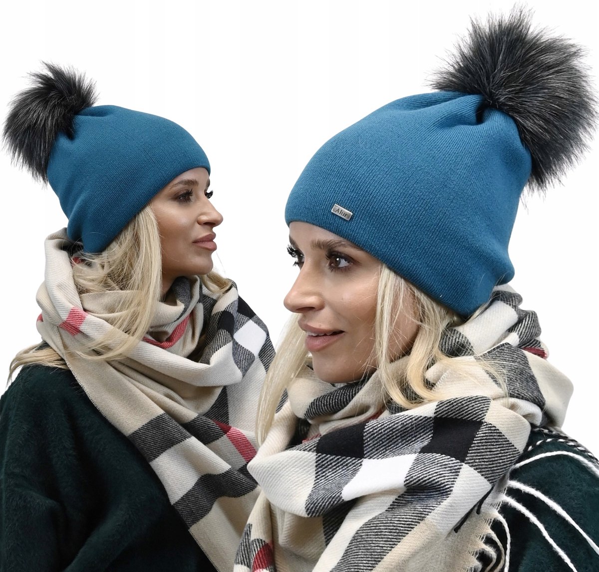 Alur - Wintermuts voor vrouwen - Warm met pompon - Klassiek design - Twee lagen
