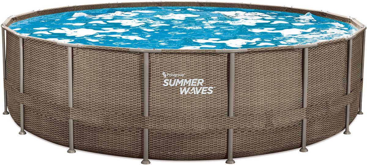 Summer Waves Frame Zwembad 549 X 132 CM - Rotan Look - Compleet