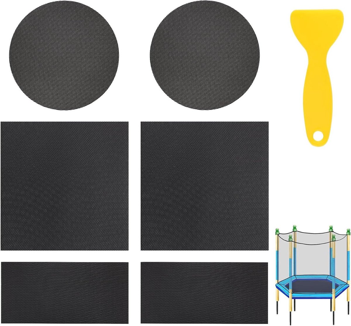 Trampoline Reparatieset - Zelfklevende Pleisters voor Scheuren - Inclusief Schraper