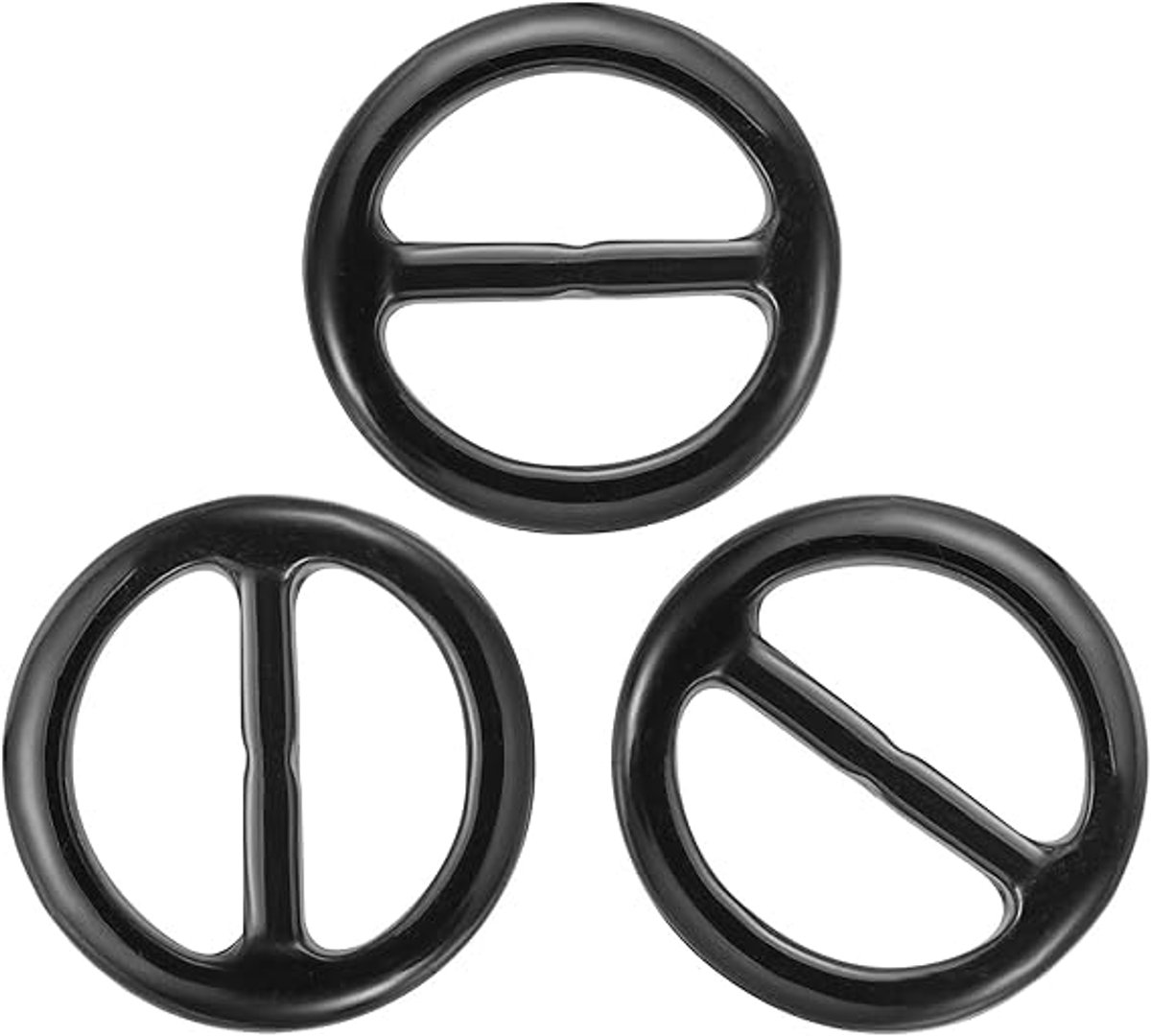 1,4 inch hars sjaalring, 3 stuks ronde zijden ringen voor dames, losse T-shirtversiering, zwarte stijl