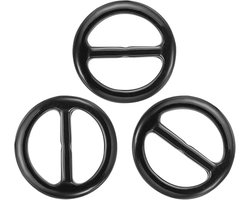 1,4 inch hars sjaalring, 3 stuks ronde zijden ringen voor dames, losse T-shirtversiering, zwarte stijl