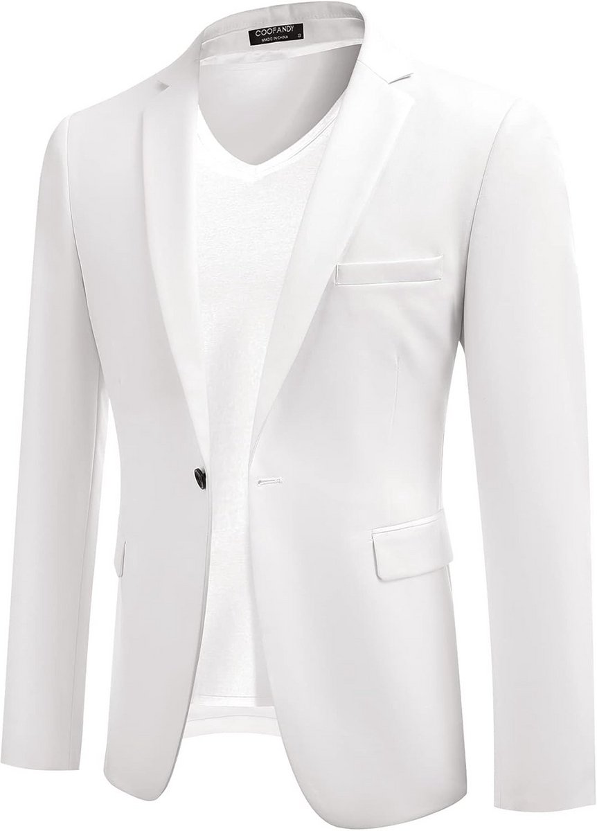 Sportieve Heren Blazer Business Colberts Effen Kleur Slim Fit