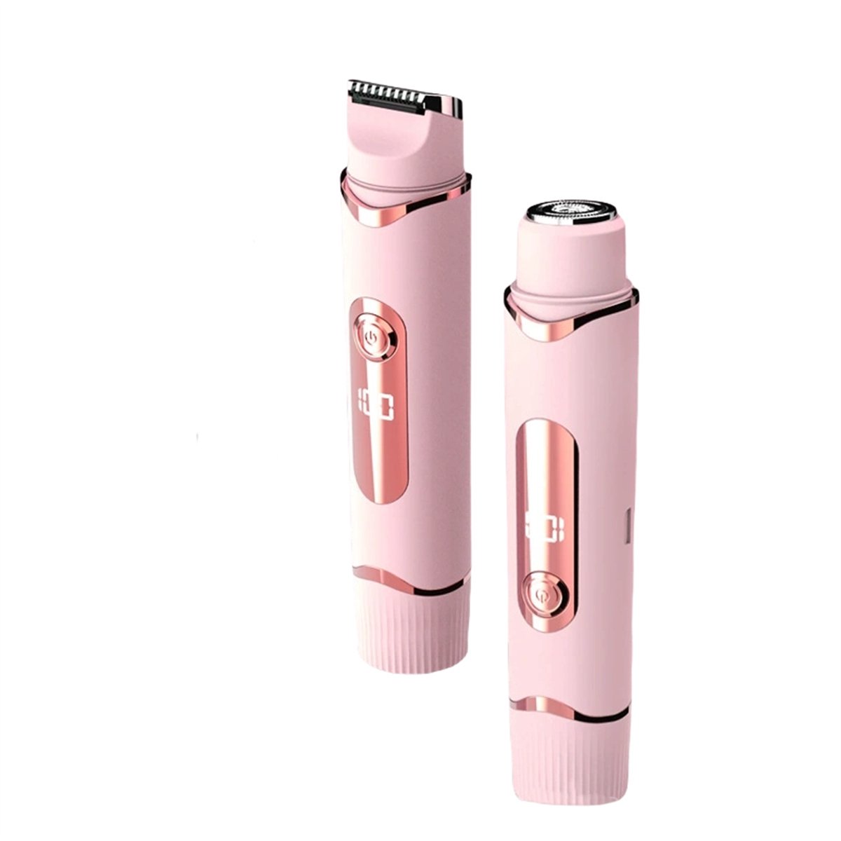 Ynkkvre -2-in-1 scheerapparaat voor dames - Scheerapparaat voor dames - Elektrisch scheerapparaat - Epilator - Trimmer voor dames - met digitaal display - 1 stuk - Roze