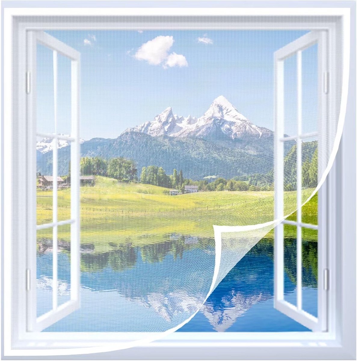 Verstelbaar Vliegengordijn Hor voor Ramen en Balkondeuren 145x160cm Wit