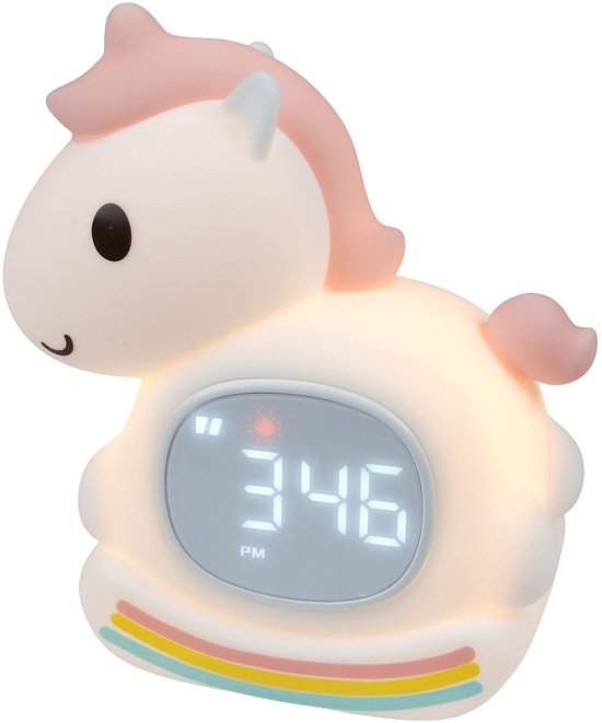 Mary's Siliconen LED-nachtlampje met wekker, Unicorn rocking horse, zacht, voor de kinderkamer, USB RGB-lampje van Mary's — afbeelding 4