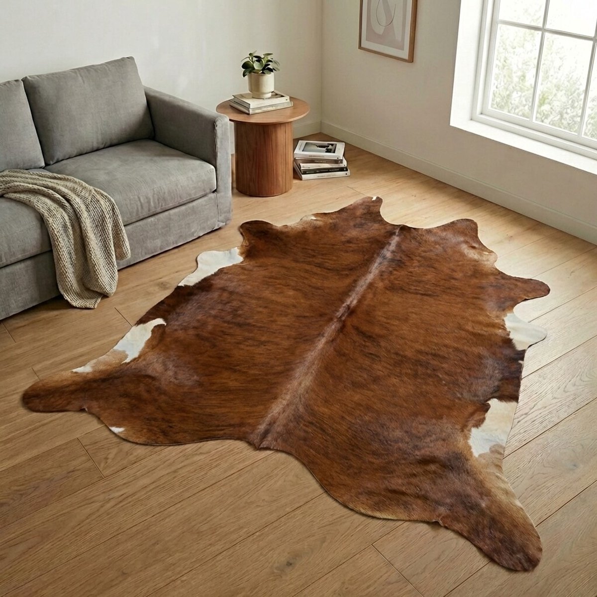 Koeienhuid Vloerkleed XL (Groot) - Effen-solid - 236 x 219 cm - Koeienkleed / Koeienvel / Dierenvel / Dierenhuid / Koehuid Tapijt