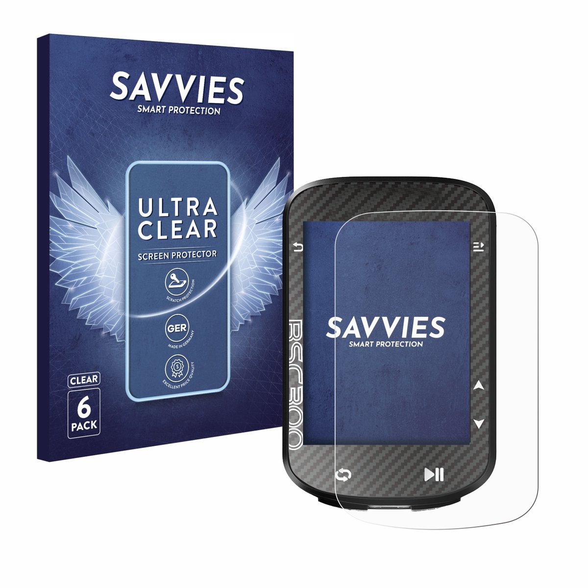 Savvies - Screenprotector voor igpsport BSC300 - Folie Beschermfolie transparant 6 Stuks