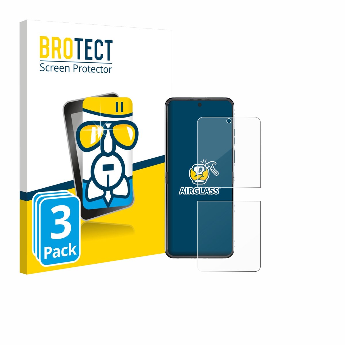 Screenprotector 3 Stuks voor Motorola Razr 60 Beschermglas transparant
