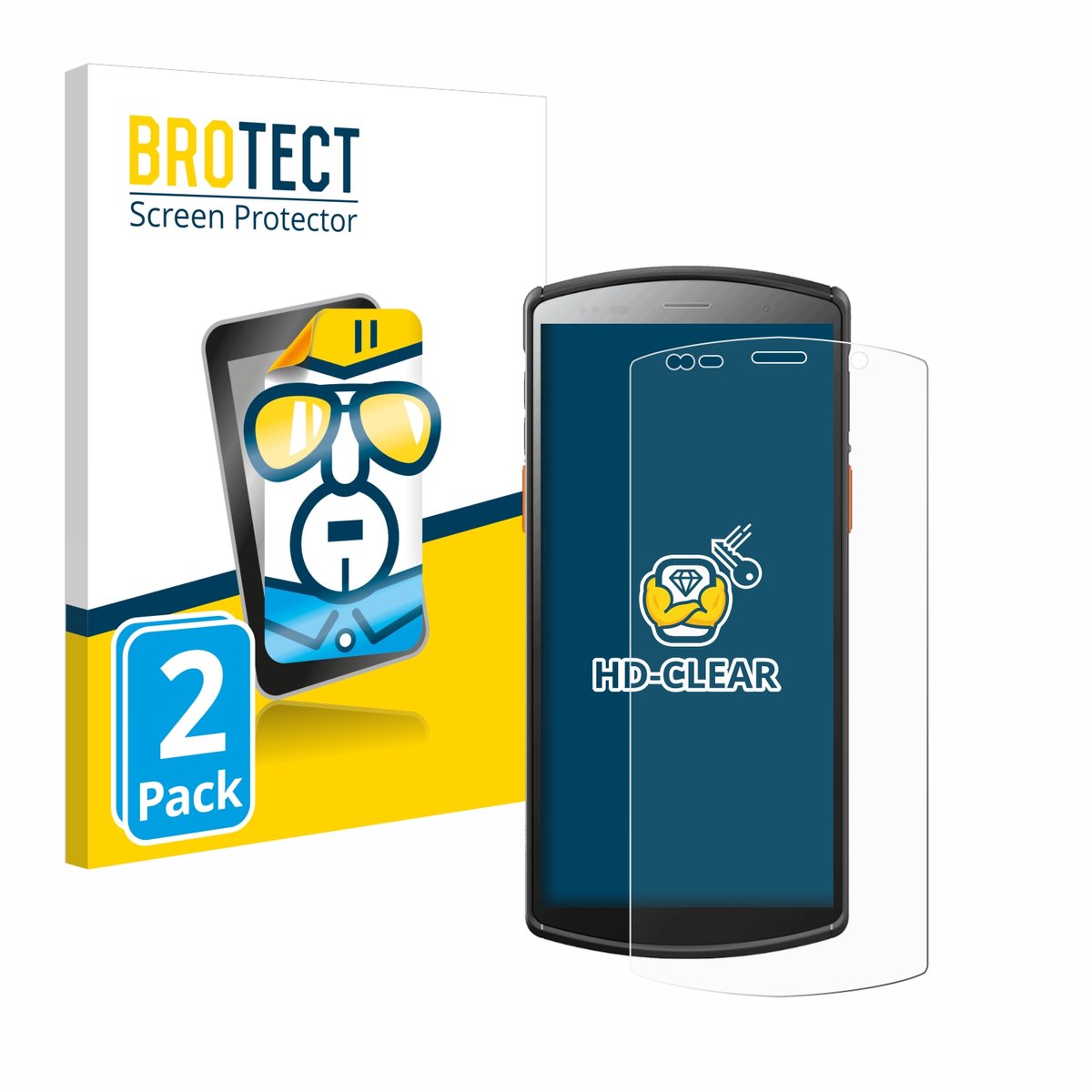 BROTECT - Screenprotector voor Urovo DT50S 5,7" - Folie Beschermfolie transparant 2 Stuks