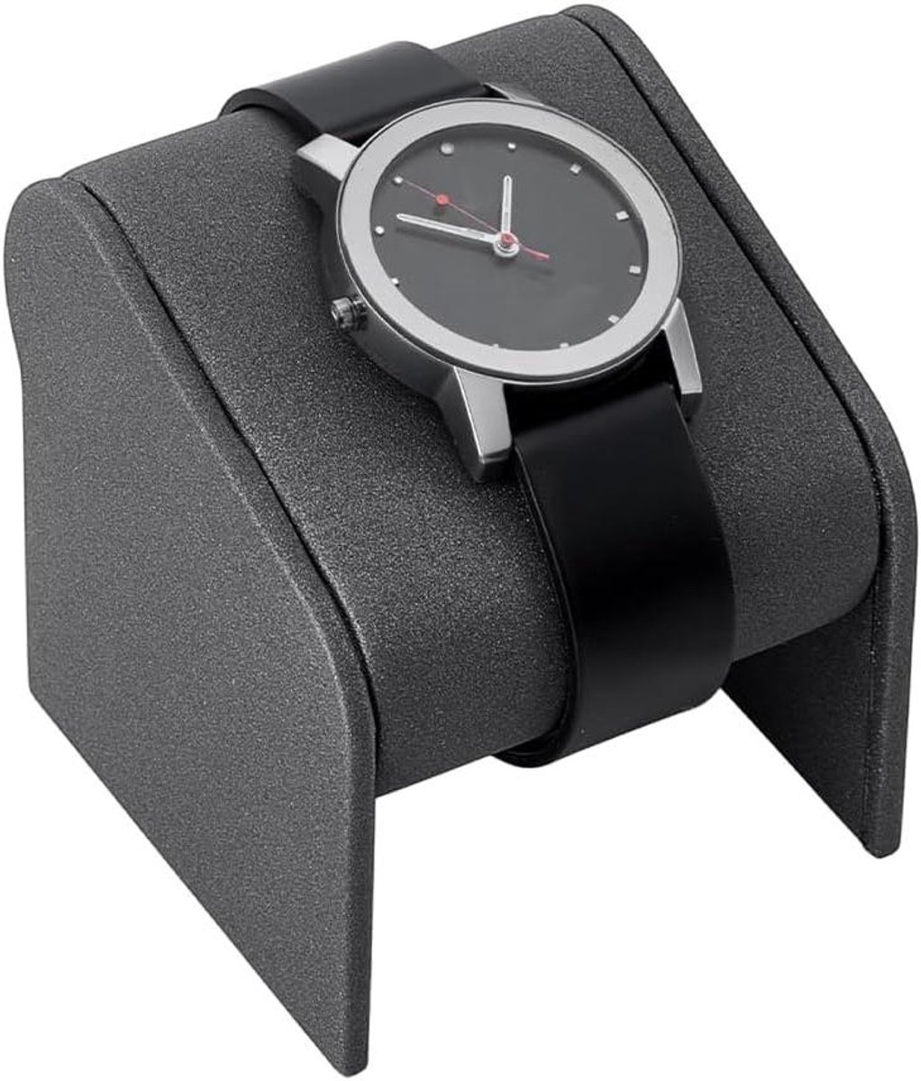 Leren horlogebandje grijs - Horlogedisplay kussen - Horloge-organizer - Rek voor horlogebandjes - Organizer voor winkels - Thuistentoonstellingen - 6,5 x 7,1 x 7,1 cm