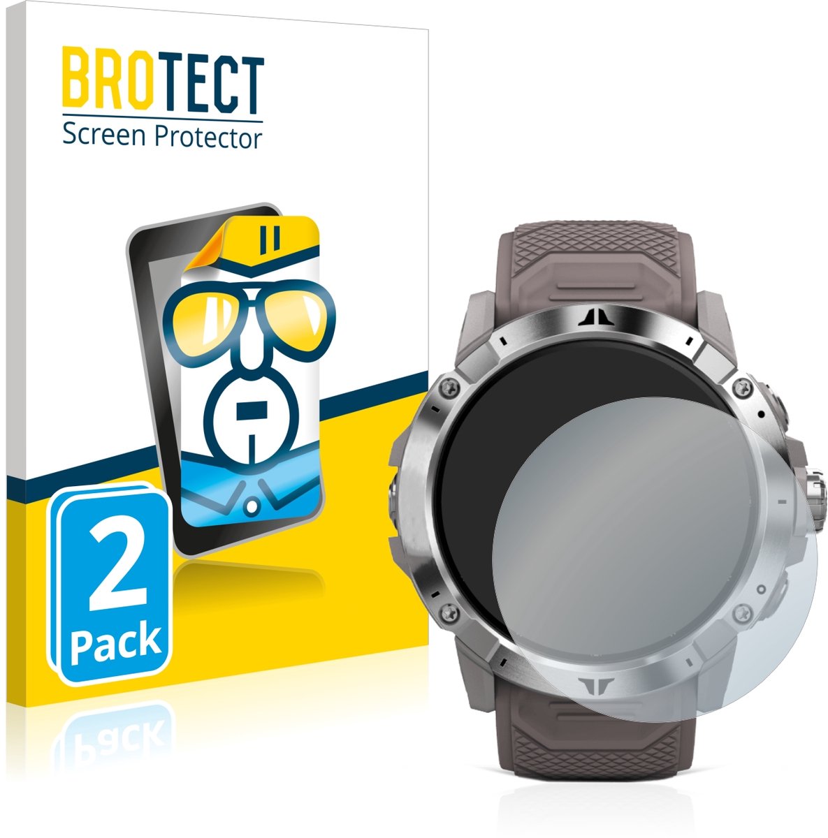 BROTECT - Screenprotector voor Coros Vertix 2 - Folie Beschermfolie transparant 2 Stuks