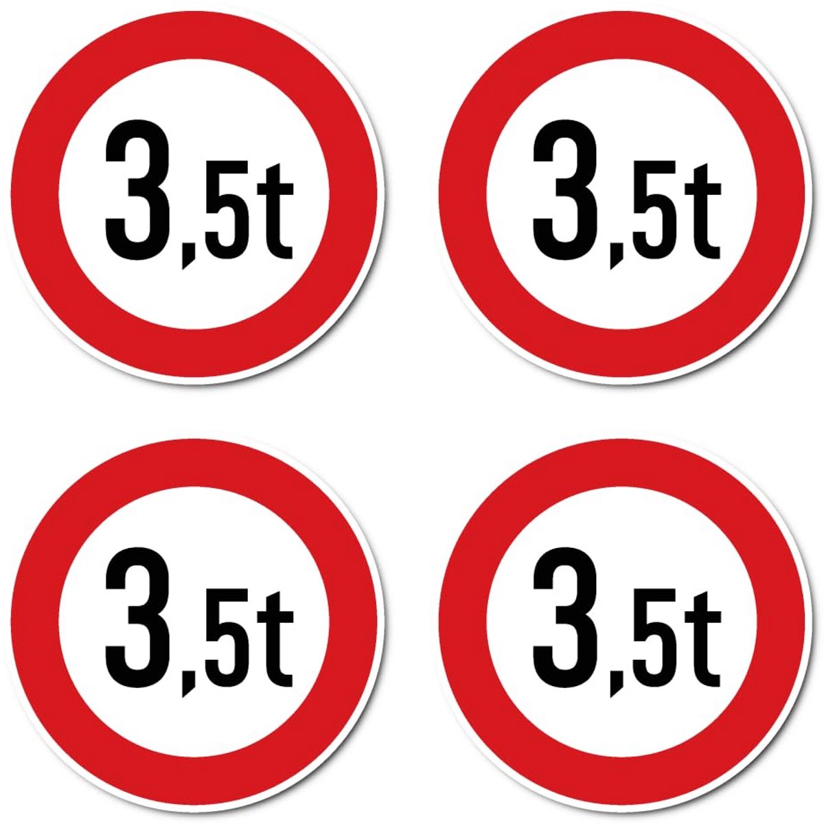 Verkeersbord Sticker Maximaal Gewicht 3,5 Ton Diameter 300 mm Z-262