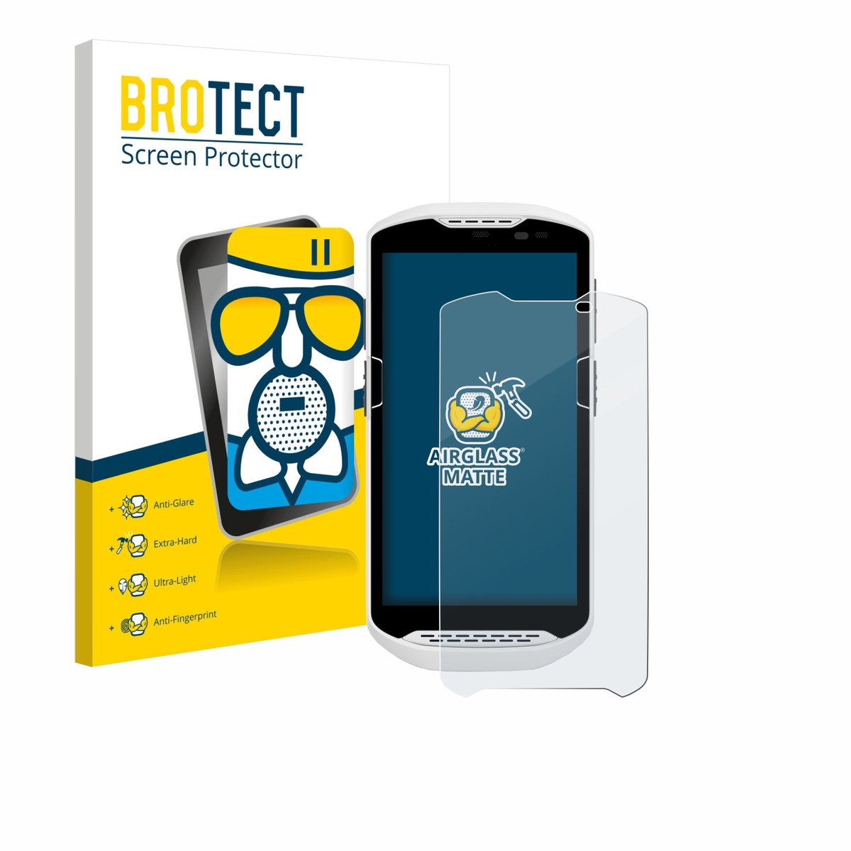 BROTECT - Screenprotector voor Zebra TC57ax - Folie Beschermfolie Beschermglas matte