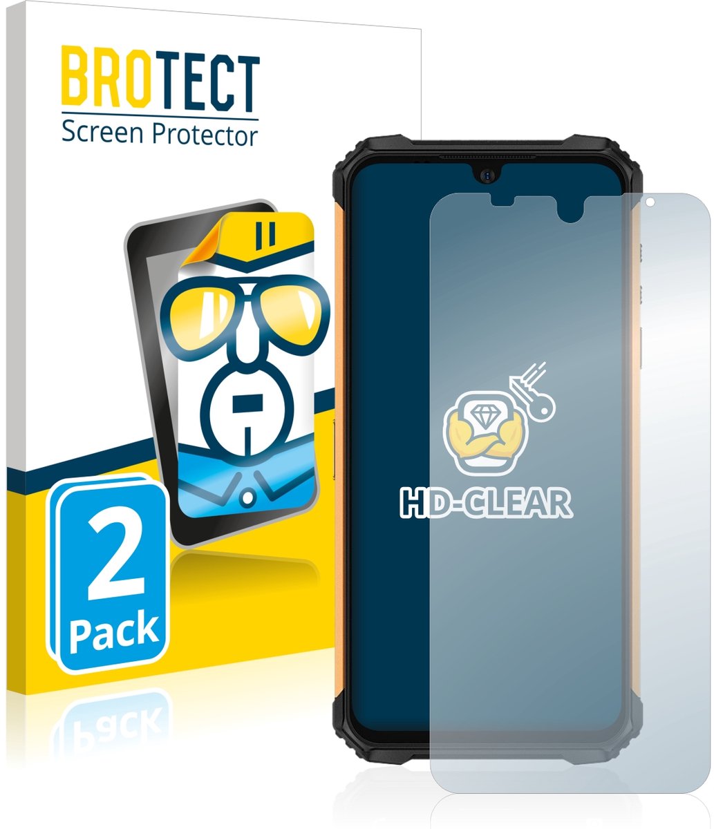 BROTECT - Screenprotector voor Ulefone Armor 8 - Folie Beschermfolie transparant 2 Stuks