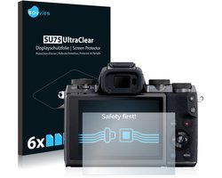 Savvies - Screenprotector voor Canon EOS M5 - Folie Beschermfolie transparant 6 Stuks