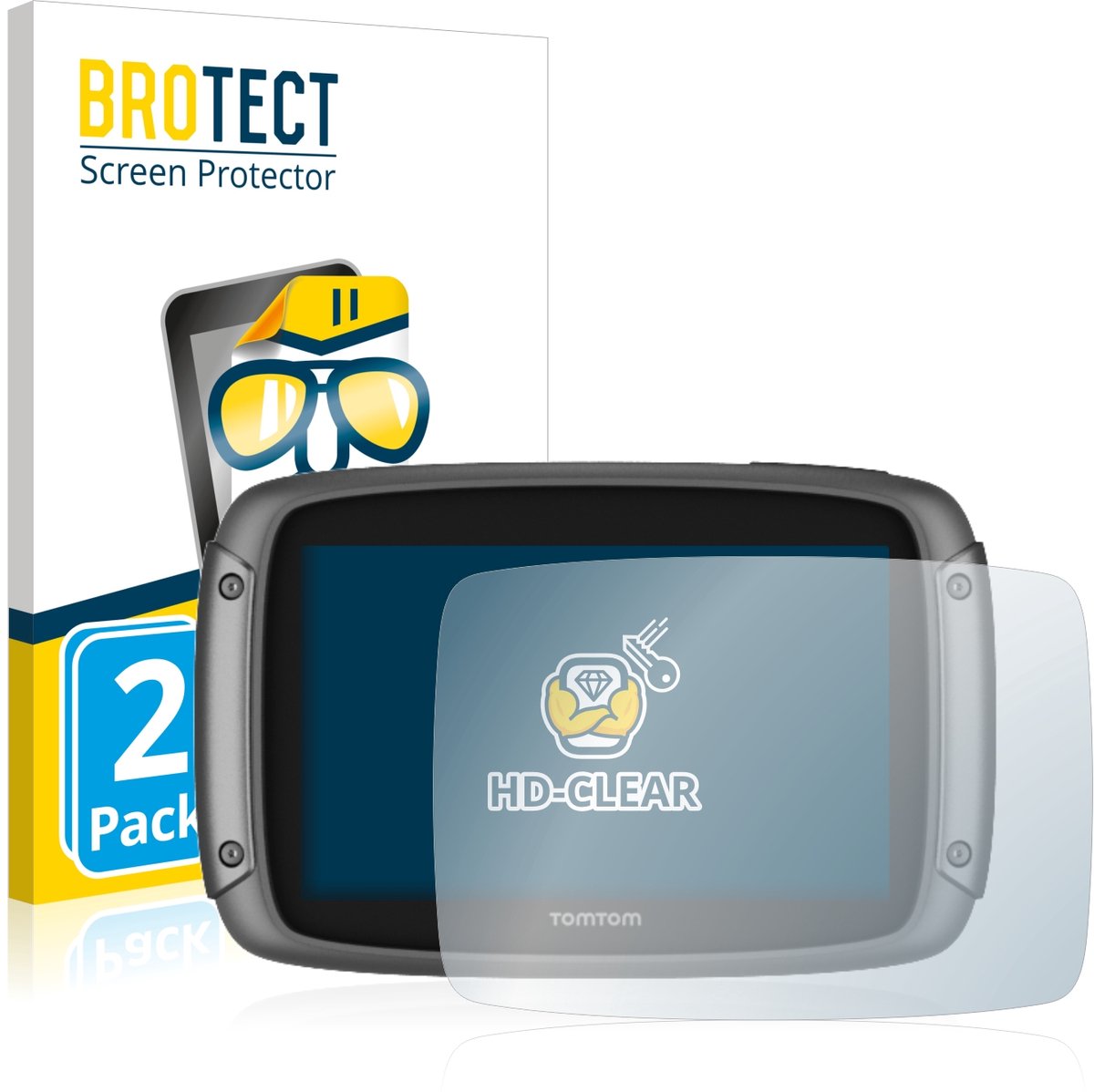 BROTECT - Screenprotector voor TomTom Rider 500 - Folie Beschermfolie transparant 2 Stuks