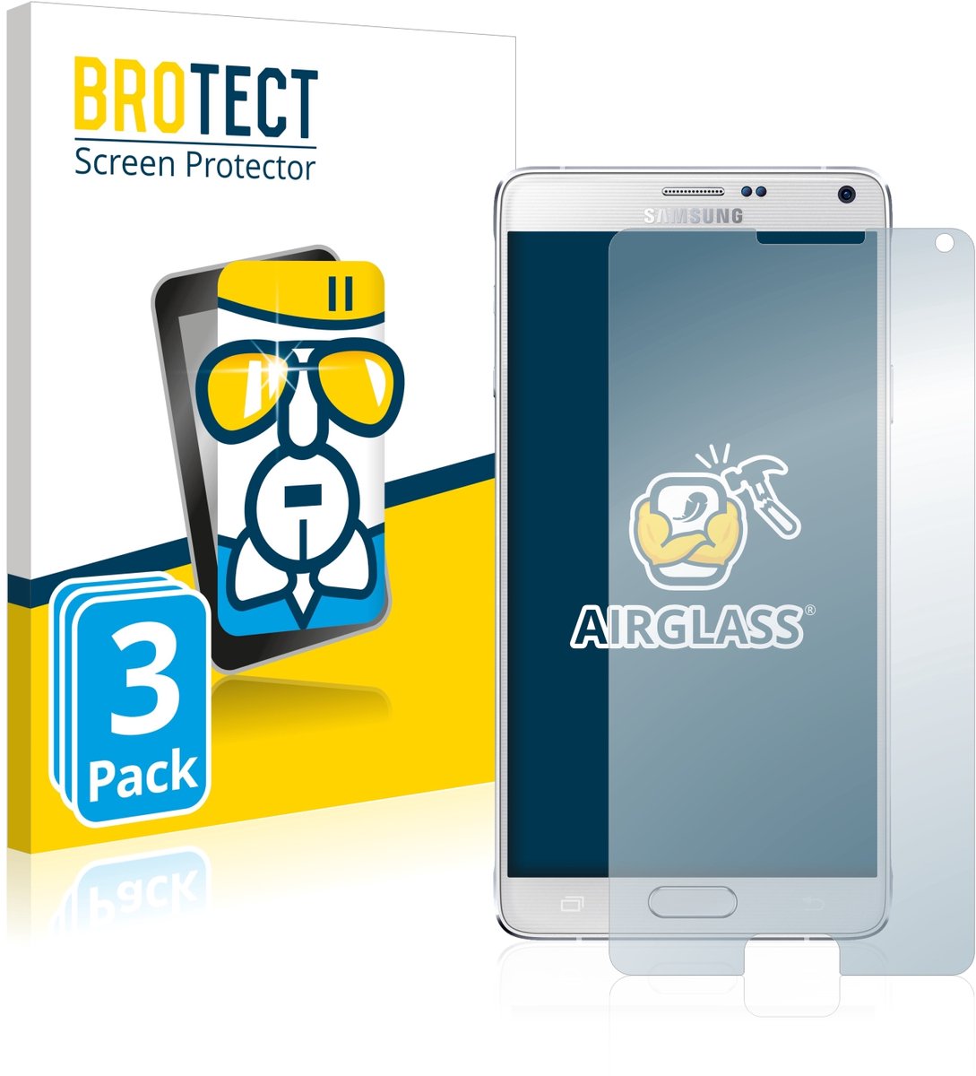 Screenprotector 3 Stuks voor Samsung Galaxy Note 4 Beschermglas transparant