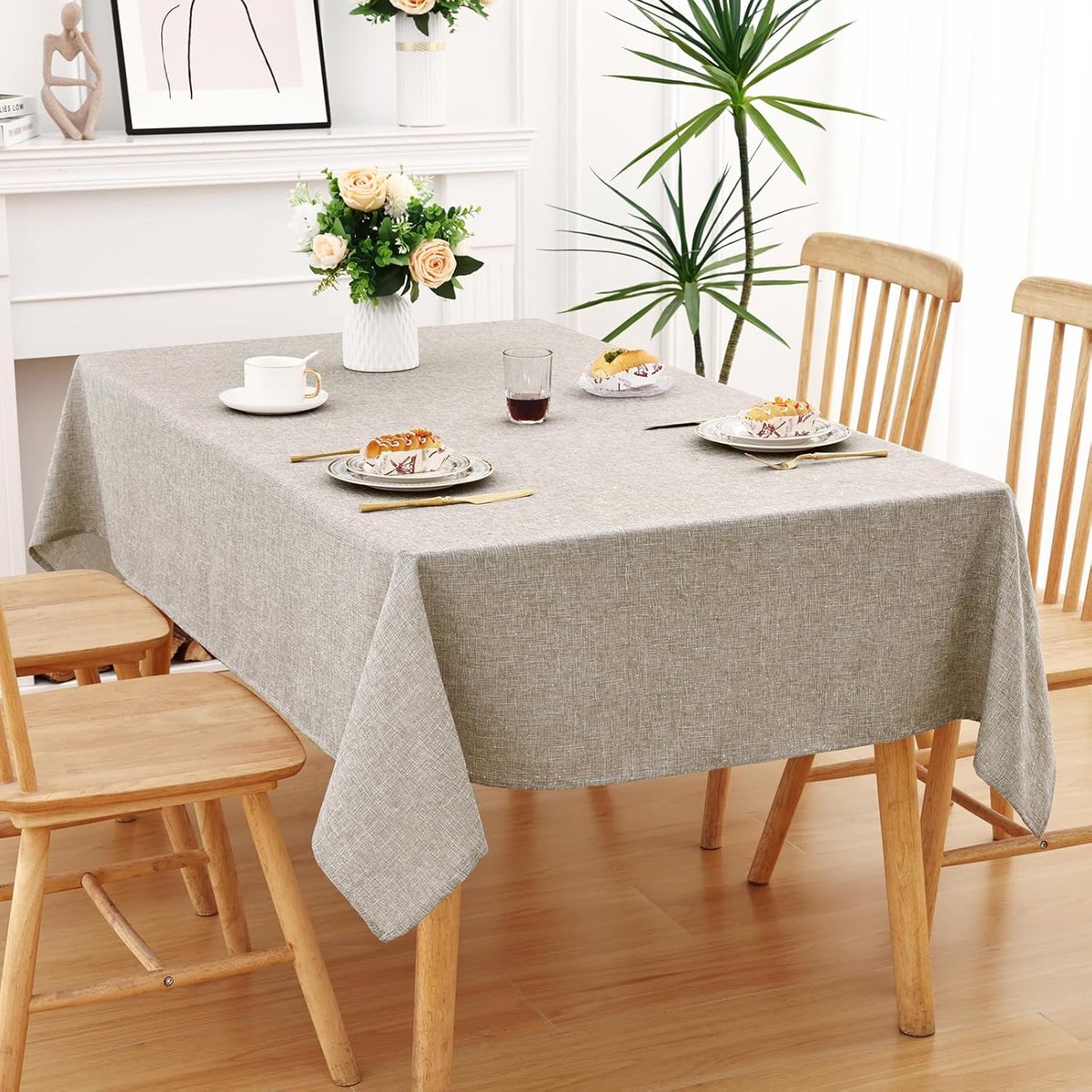 Wasbaar Tafelkleed met Linnenlook 80x80 cm Waterafstotend en Vlekbestendig