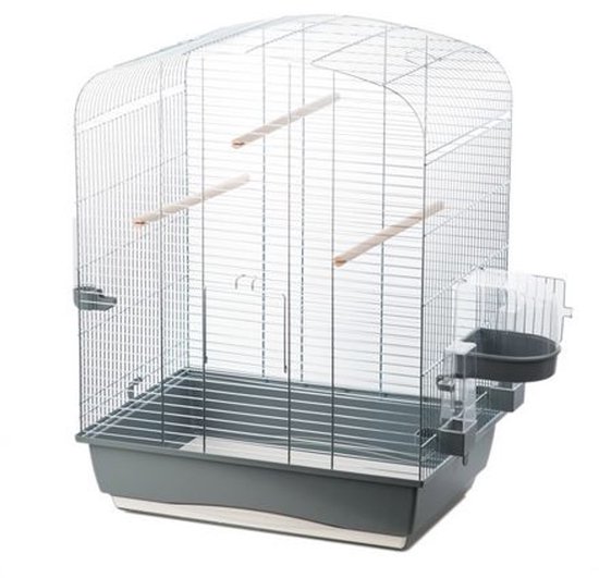 Vogelkooi Elena – Grijs/Chroom Binnenkooi voor Parkieten, Agaporniden en Valkparkieten