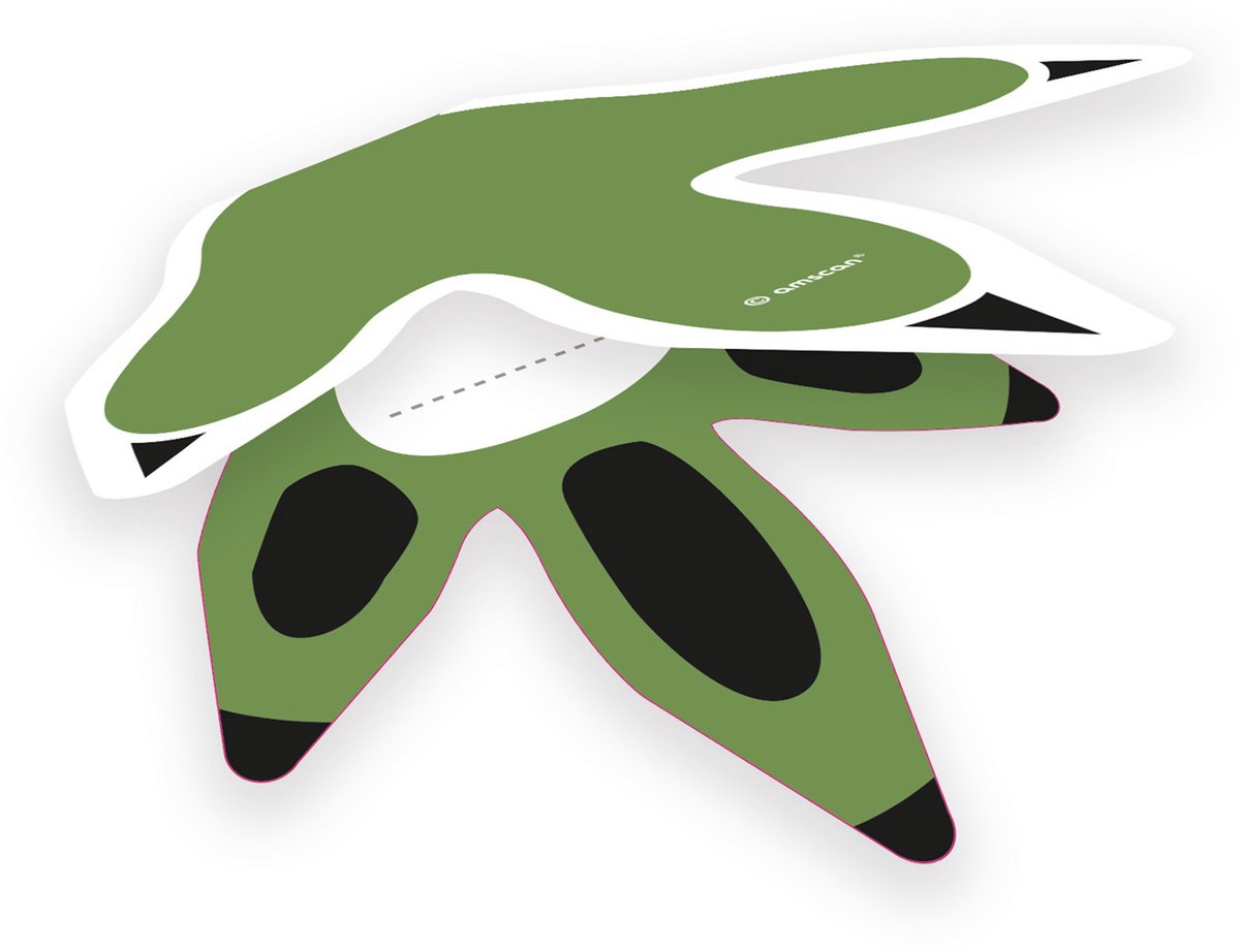 Amscan Kaarten Dinosauruspoot Jongens 8,5 Cm Papier Groen 8 Stuks