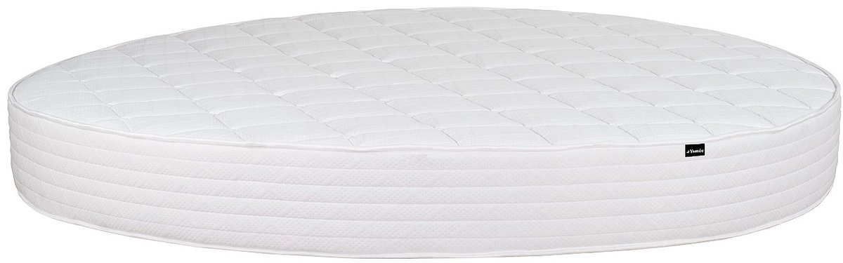 Vente-unique Rond matras 220x 220cm dikte 25cm - ROMA van YSMÉE L 220 cm x H 25 cm x D 220 cm Wit