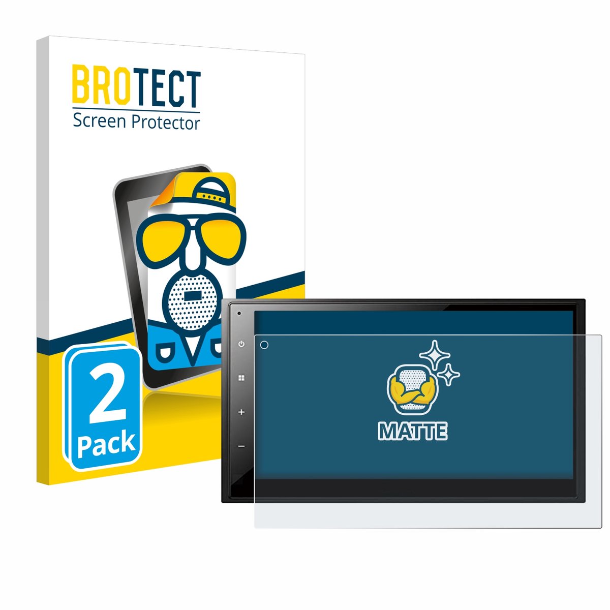 BROTECT - Screenprotector voor Pioneer DMH-A340DAB - Folie Beschermfolie matte 2 Stuks