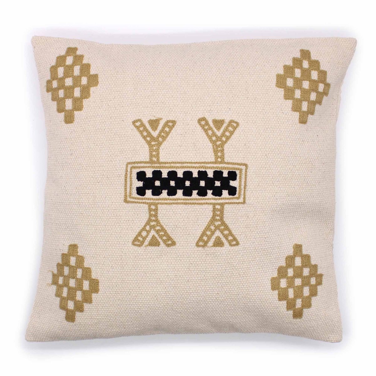 Ancient Wisdom Sierkussenhoes - Berberdesign - 45x45cm - kussen - hoes - textiel - decoratie - meubel - woonaccessoire Beige