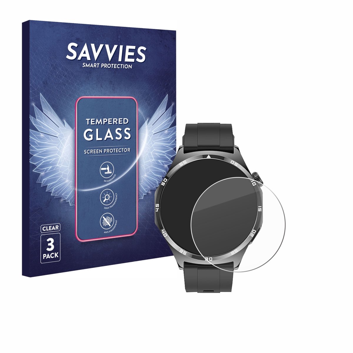 Savvies - Glas Screenprotector voor Marsyu MT300 1.43" - Gehard Beschermglas 9H 3 Stuks