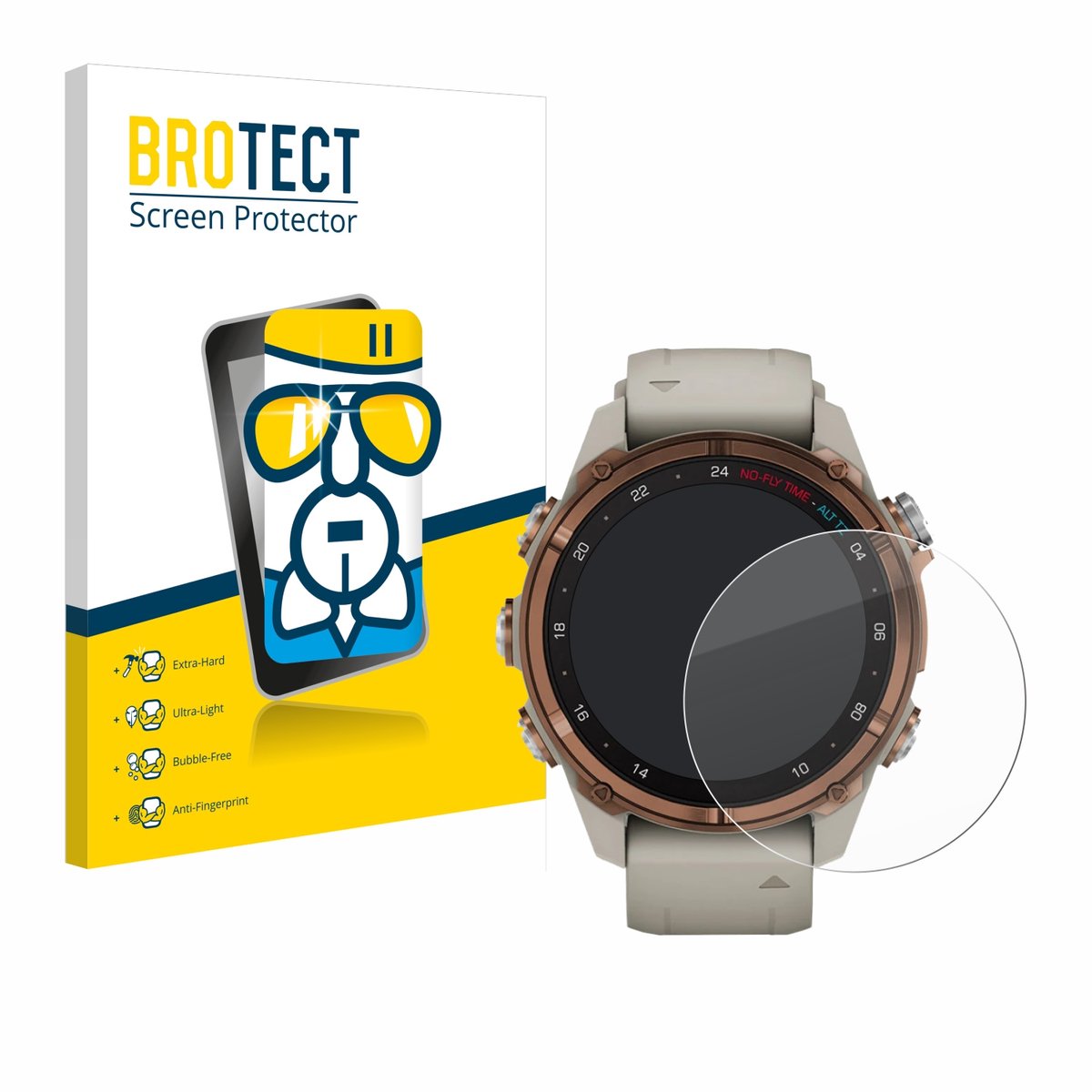 Screenprotector voor Garmin Descent Mk3 (43 mm) Beschermglas transparant