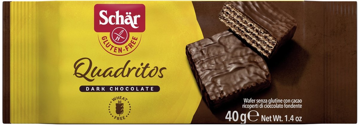 Schar Quadritos cacao wafel glutenvrij 40 Gram