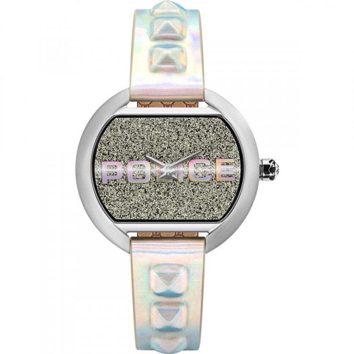 Police Multicolor Leren Horloge Met Grijze Wijzerplaat