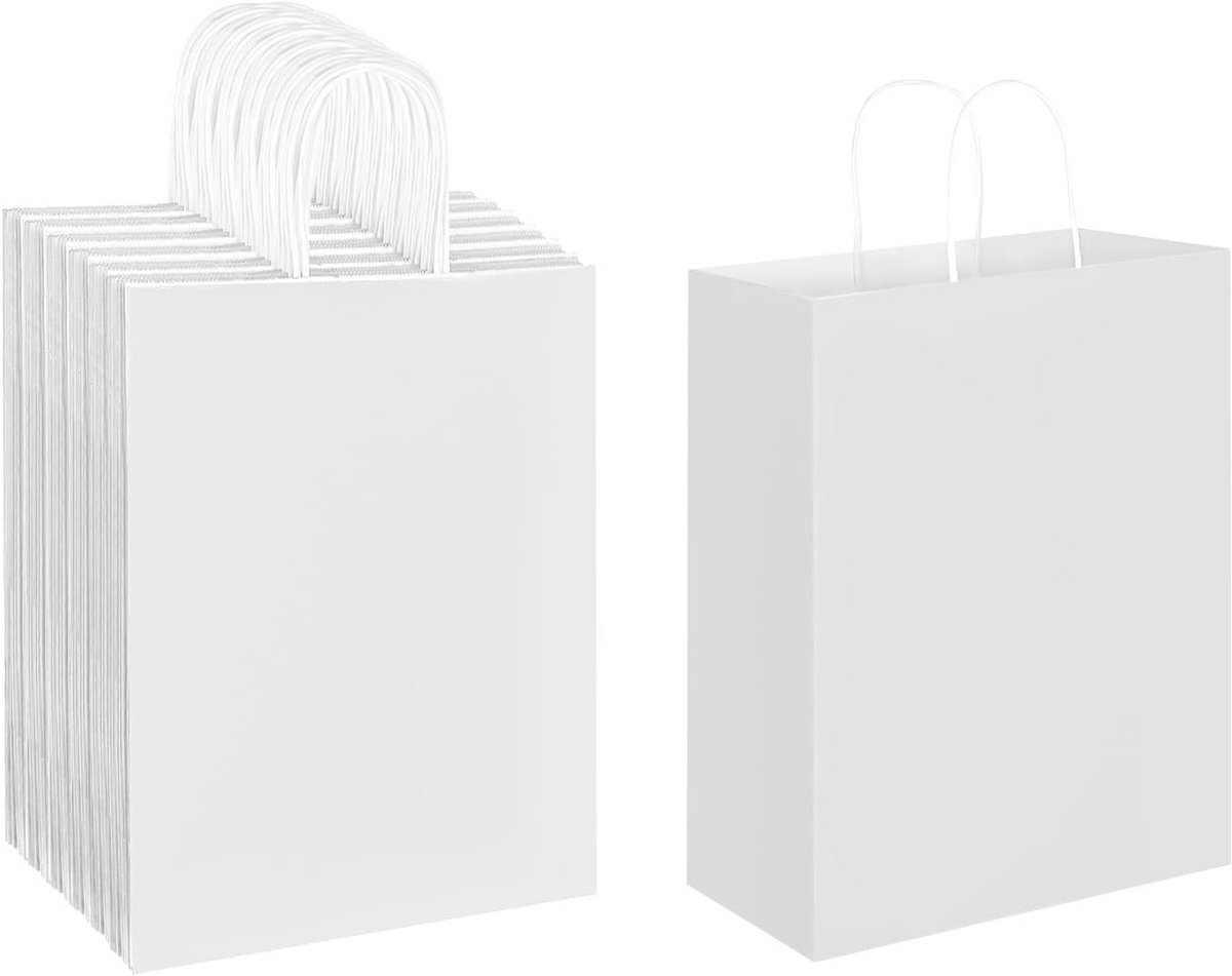 50 Stuks Grote Bruine Cadeauzakken van Kraftpapier met Handvatten