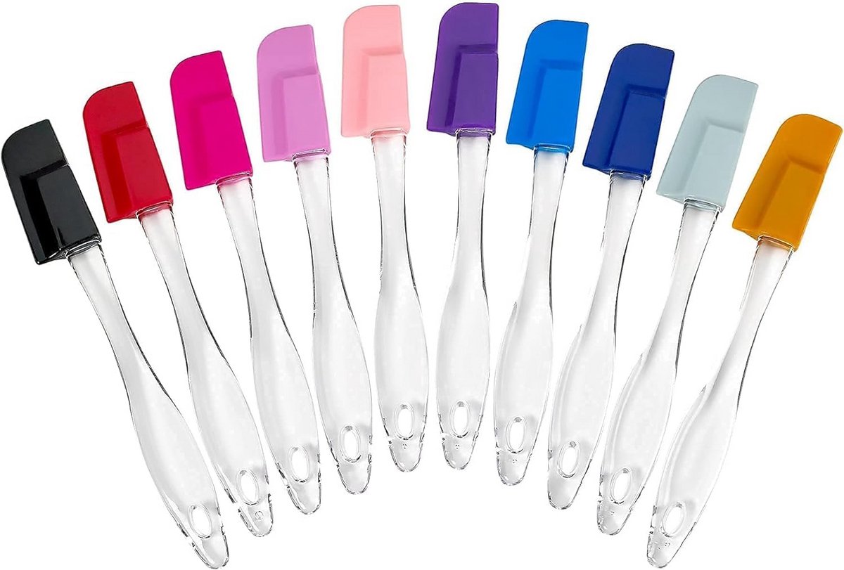 Set van 10 Mini Siliconen Spatels - Hittebestendig & Antiaanbak