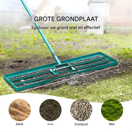 Gazonrakel - Nivellering hark - Gazonhark - Voor Tuin, Golf & Boerderij - 25,4 × 76,2 cm van Merkloos	 — afbeelding 5
