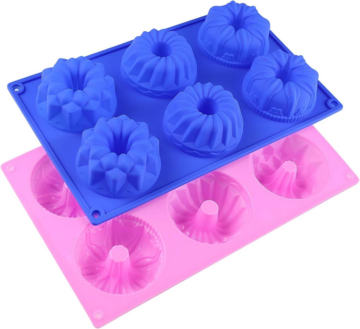 2 Stuks Siliconen Bakvormen voor Mini Donuts - Hittebestendig en Anti-Aanbak